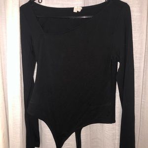 Black Asymmetrical Bodysuit
